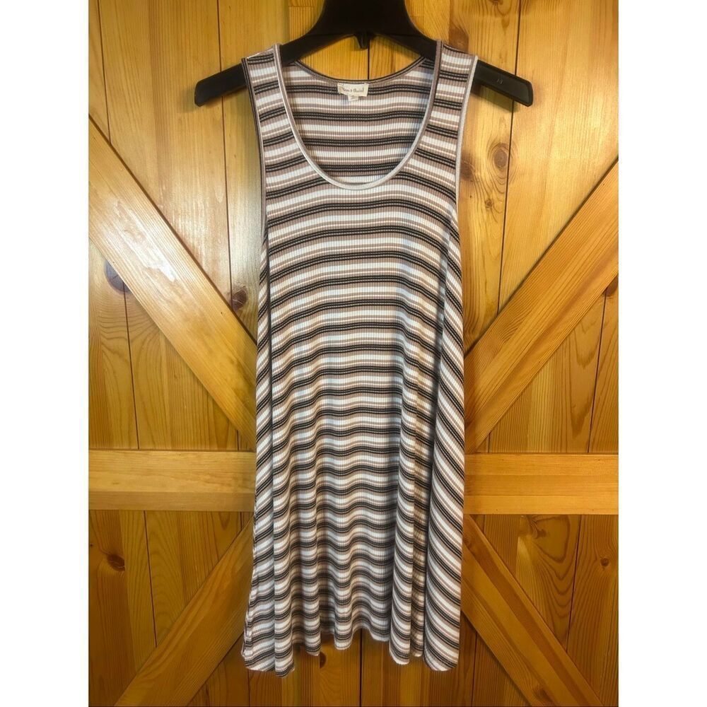 Hem & Thread Women’s Striped Scoop Neck Sleeveless Tank Dress Size Small (5954)